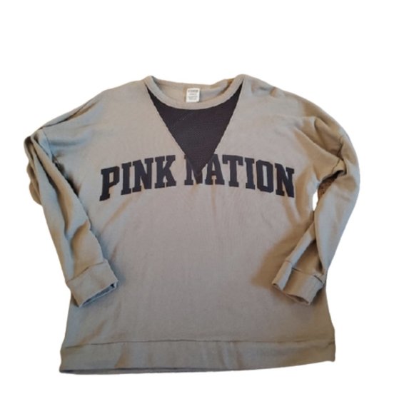 PINK Victoria's Secret Sweaters - VS Pink crewneck with mesh vneck
